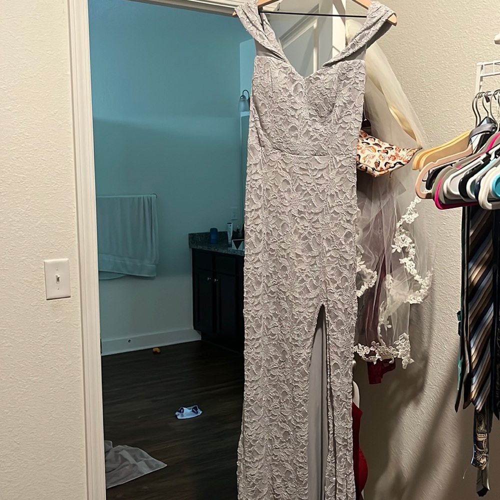 Silver formal dress